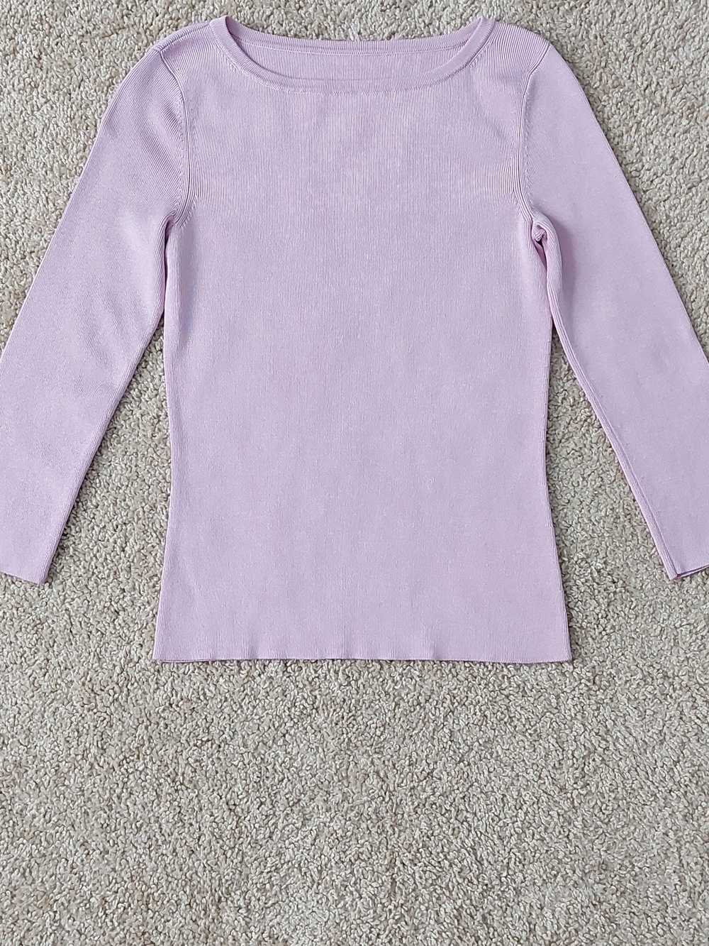 Lavender 100% Silk Top Fitted Minimalist Cropped Sleeve Soft Luxury Basic XS